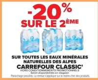 Eaux minérales naturelles des Alpes CARREFOUR CLASSIC'