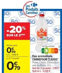 Eau aromatisée CARREFOUR CLASSIC'