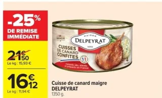 Cuisse de canard maigre Delpeyrat