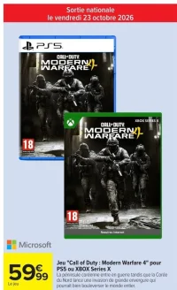Jeu "Call of Duty : Modern Warfare 4" pour PS5 ou XBOX Series X