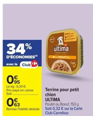 Terrine pour petit chien ULTIMA