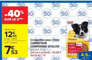 Croquettes pour chien CARREFOUR COMPANINO VITALIVE