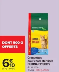 Croquettes pour chats stérilisés PURINA FRISKIES Au saumon