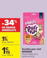 Sucettes pour chat BONKERS Saveur Poulet