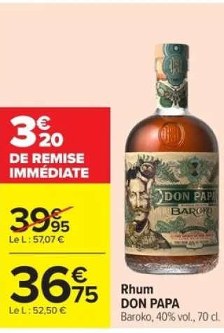 Rhum DON PAPA Baroko, 40% vol., 70 cl.