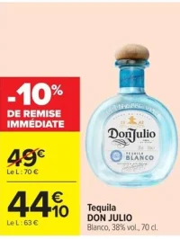 Tequila DON JULIO Blanco, 38% vol., 70 cl.