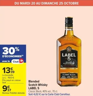 Blended Scotch Whisky Label 5 Classic Black