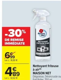 Nettoyant friteuse à air MAISON NET Dégraisse, Désincruste ou Fait Briller, 750 ml.