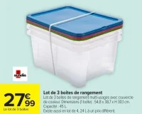 Lot de 3 boîtes de rangement Sundis