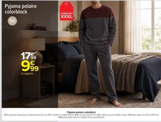 Pyjama polaire colorblock Tex