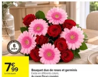 Bouquet duo de roses et germinis