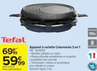 Appareil à raclette Colormania 3 en 1 Tefal RE310412