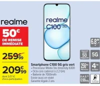 Smartphone C100 5G gris vert realme