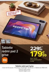 Tablette redmi pad 2 grise