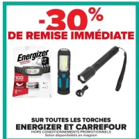 Torches Energizer et Carrefour