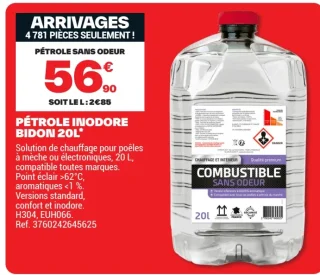 Combustible, Pétrole inodore bidon 20L
