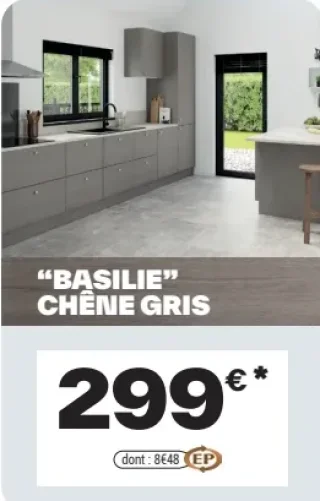 Cuisine "BASILIE" CHÊNE GRIS Cooke & Lewis