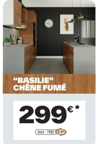 Cuisine "BASILIE" CHÊNE FUMÉ Cooke & Lewis
