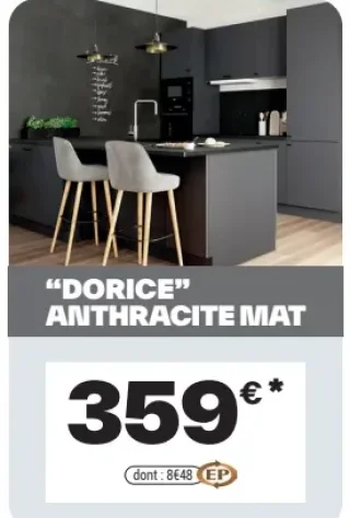 Cuisine "DORICE" ANTHRACITE MAT Cooke & Lewis