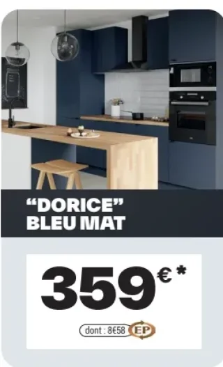 Cuisine "DORICE" BLEU MAT Cooke & Lewis