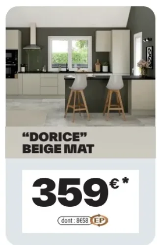 Cuisine "DORICE" BEIGE MAT Cooke & Lewis