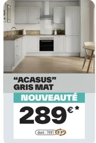 Cuisine "ACASUS" GRIS MAT Cooke & Lewis