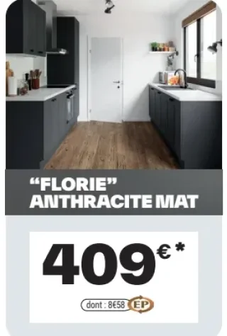 Cuisine "FLORIE" ANTHRACITE MAT Cooke & Lewis