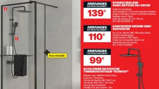Paroi walk-in avec retour 90+30 cm