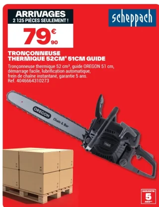Tronçonneuse thermique 52cm³ 51cm guide Scheppach