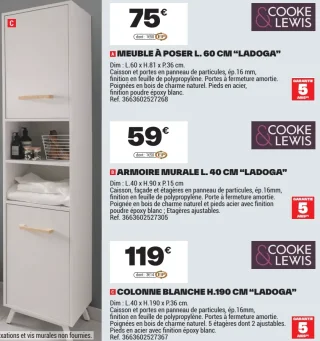 Colonne blanche H. 190 cm Ladoga Cooke & Lewis
