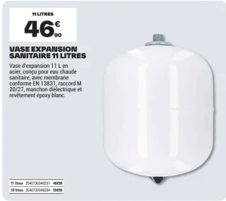 Vase expansion sanitaire 11 litres