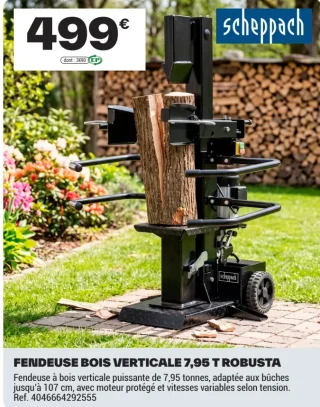 Fendeuse bois verticale 7,95 T Robusta Scheppach