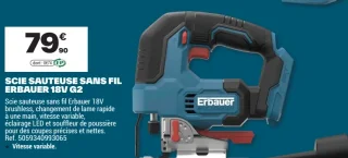 Scie sauteuse sans fil 18V G2 Erbauer