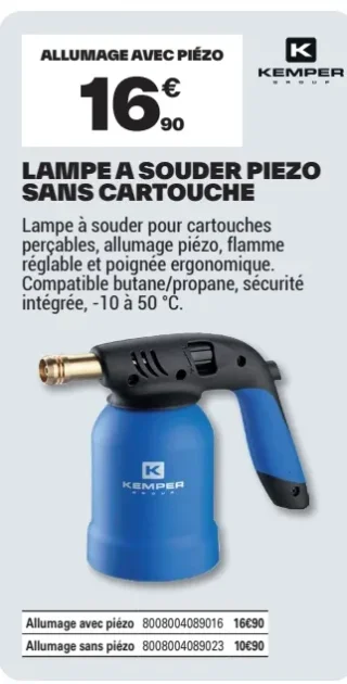 Lampe à souder piezo sans cartouche Kemper