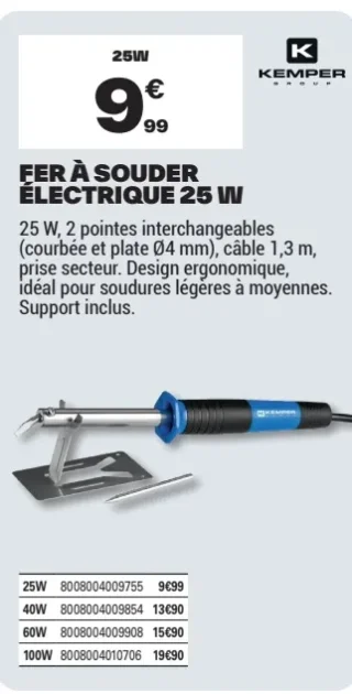 Fer à souder électrique 25 W Kemper