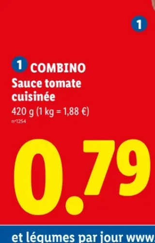 Sauce tomate cuisinée COMBINO