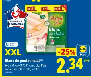Blanc de poulet halal XXL