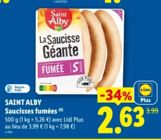 Saucisses fumées Saint Alby