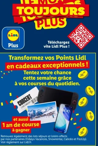 Jeu-concours Lidl Plus - Transformez vos points en cadeaux
