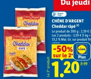 CHÊNE D'ARGENT Cheddar râpé