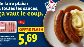 L'Étal du Boucher 8 saucisses de Toulouse aux 3 poivres