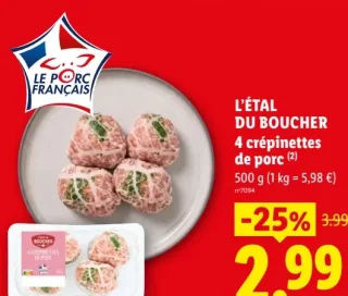 4 crépinettes de porc L'Étal du Boucher