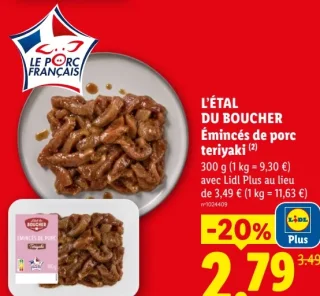 Émincés de porc teriyaki L'Étal du Boucher