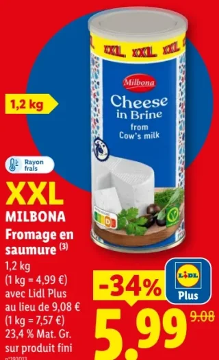 Fromage en saumure XXL Milbona