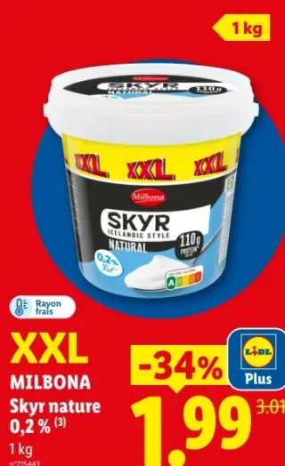 Skyr nature 0,2 % Milbona