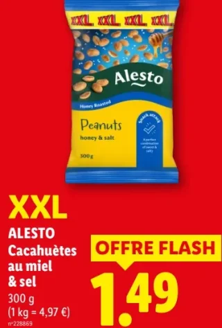 Cacahuètes au miel & sel Alesto