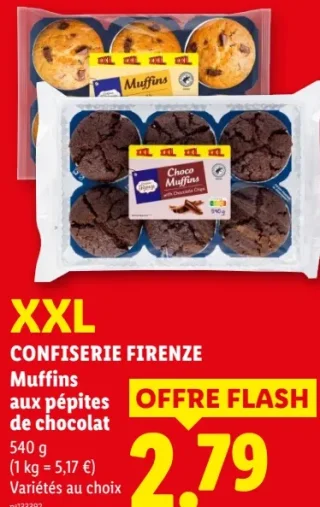 Muffins aux pépites de chocolat CONFISERIE FIRENZE