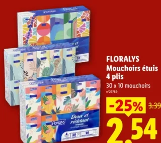 FLORALYS Mouchoirs étuis 4 plis