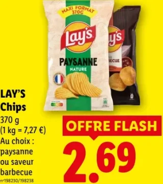 Lay's Chips paysanne ou saveur barbecue