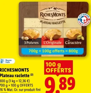 Richesmonts Plateau raclette